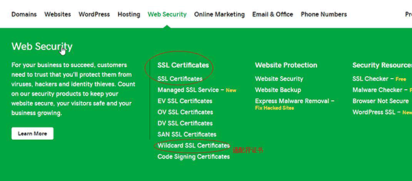 Godaddy 域名证书购买与配置 Godaddy 域名证书购买与配置
