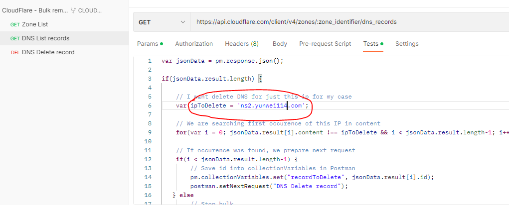 使用PostMan如何批量删除CloudFlare DNS的解析记录 使用PostMan如何批量删除CloudFlare DNS的解析记录