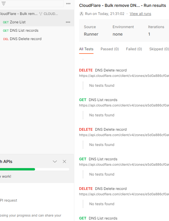 使用PostMan如何批量删除CloudFlare DNS的解析记录 使用PostMan如何批量删除CloudFlare DNS的解析记录